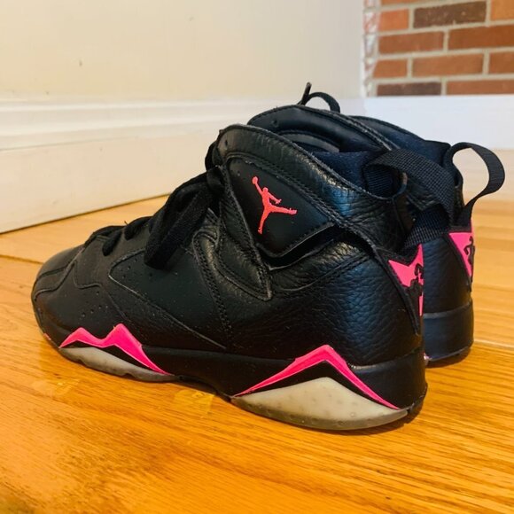 Nike Air Jordan 7 Retro GG Black/Hyper Pink Youth Size 7 442960-018 - Picture 5 of 11